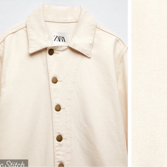 NWT Zara Ecru all in one cream denim jumpsuit - Picture 7 of 8